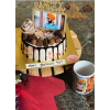 Chocolate Birthday Cake With Photo Mug And Rose Flower Dairy Milk Bookey