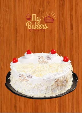 White Forest Red Cherry Topped Cake
