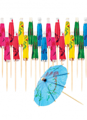 Wooden Fancy umbrella Biodegradable Toothpick 10 cm pack of 50