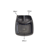 3 CP Mini Meal Tray with lid Black pack of 10