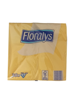 Premium Plain Paper Napkin 3ply Yellow 33 x 33 cm pack of 30