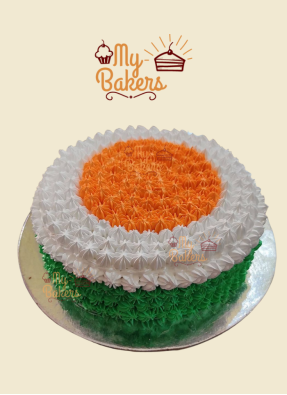Tempting Tri Color Theme Cake