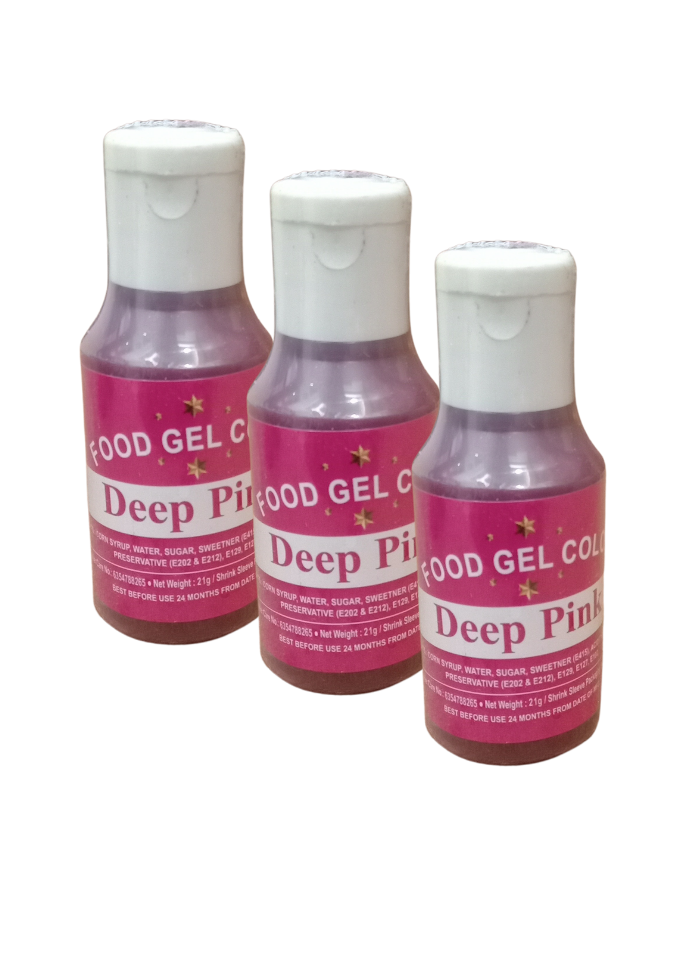 Food Gel Color Deep Pink pack of 3