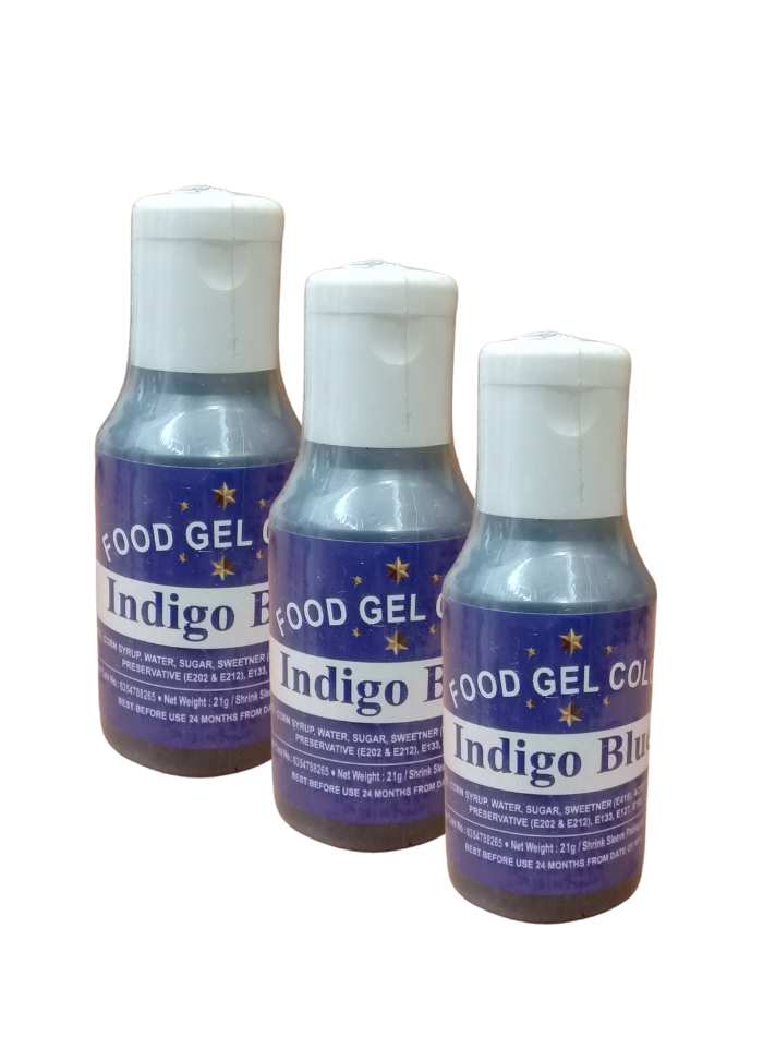 Food Gel Color Indigo Blue pack of 3