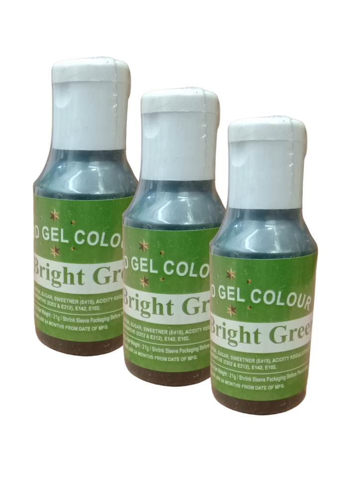 Food Gel Color Neon Bright Green pack of 3