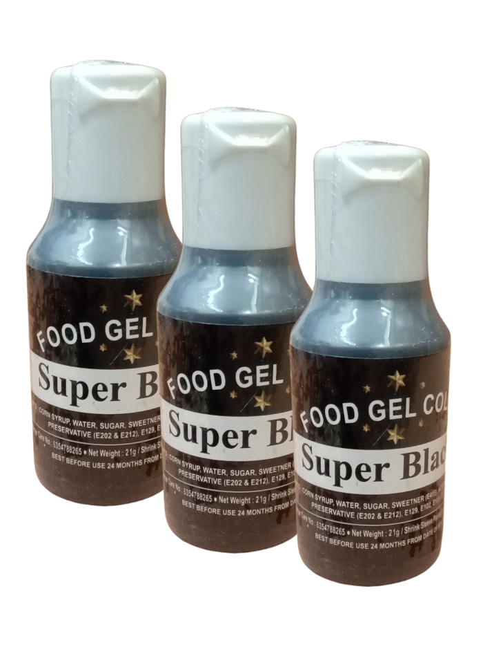 Food Gel Color Super Black pack of 3