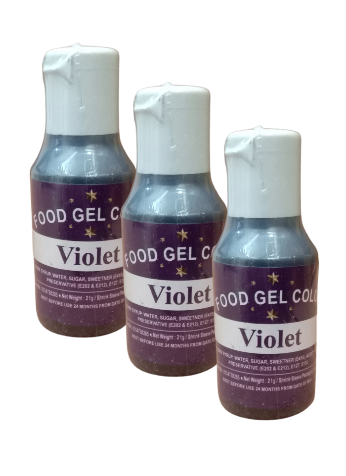 Food Gel Color Violet pack of 3
