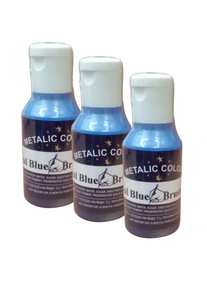Metallic Food Color Royal Blue Brush Paint pack of 3