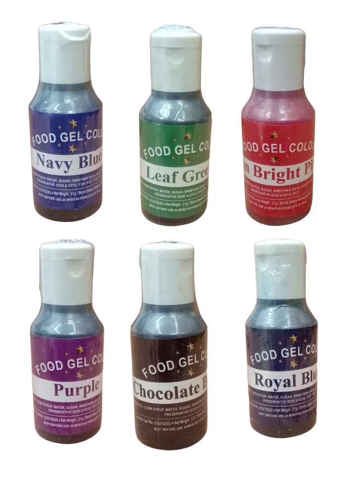 Food Gel Assorted Color Pack of 6