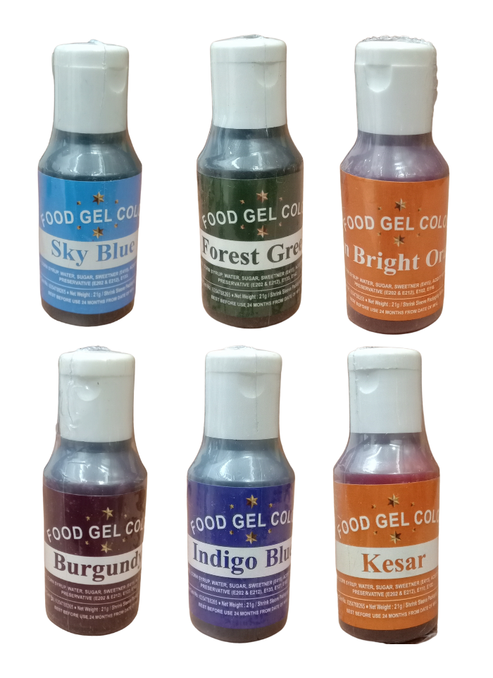Food Gel Assorted Color Pack of 6