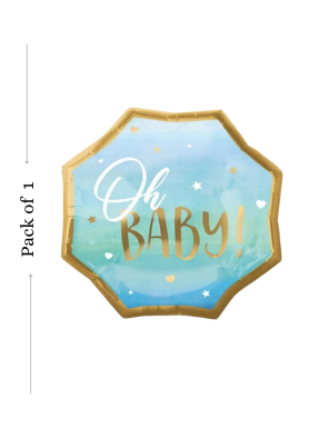 Oh baby Blue foil balloon 18 inch pack of 1