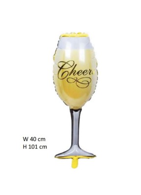 Champange glass foil balloon pack of 1