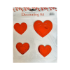 Heart hanging 3D 16 pieces Red pack of 1